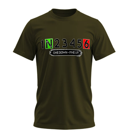 One Down Five Up - 10 Farklı Renk - Unisex Rahat Kalıp Baskılı Tişört - Moto Garage Collection
