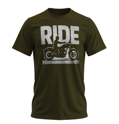 Ride - 10 Farklı Renk - Unisex Rahat Kalıp Baskılı Tişört - Moto Garage Collection