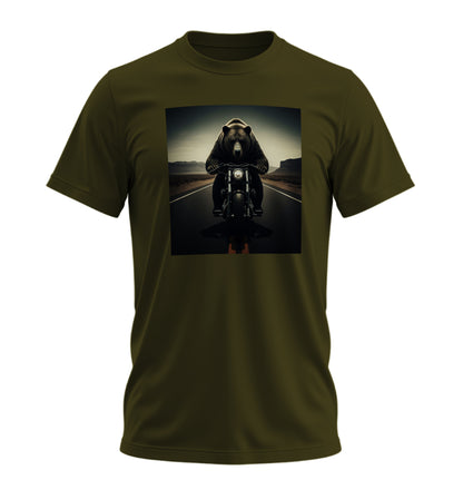 Road on BearZ - 10 Farklı Renk - Unisex Rahat Kalıp Baskılı Tişört - BearZ Collection