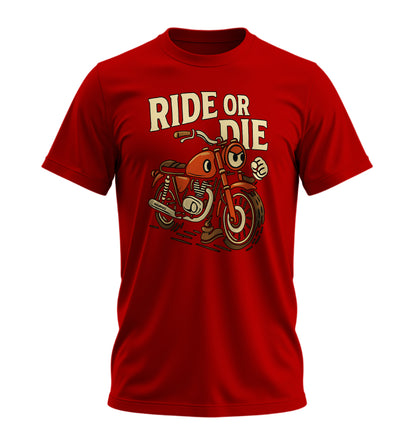 Ride or Die - 10 Farklı Renk - Unisex Rahat Kalıp Baskılı Tişört - Moto Garage Collection
