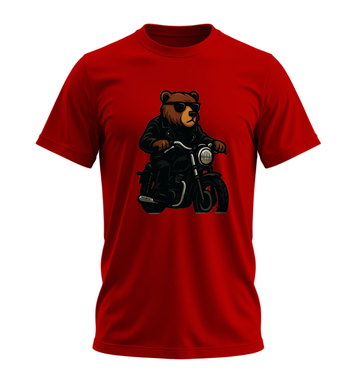 Bear N Ride - 10 Farklı Renk - Unisex Rahat Kalıp Baskılı Tişört - BearZ Collection