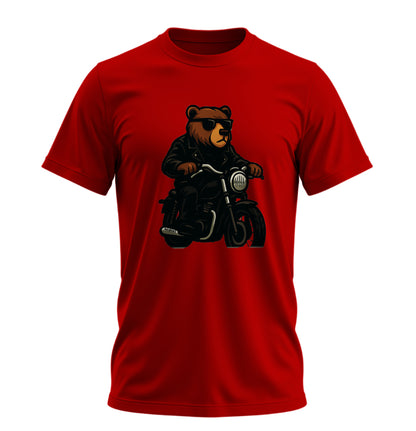 Bear N Ride - 10 Farklı Renk - Unisex Rahat Kalıp Baskılı Tişört - BearZ Collection