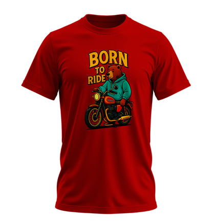 Born to Ride BearZ - 10 Farklı Renk - Unisex Rahat Kalıp Baskılı Tişört - BearZ Collection