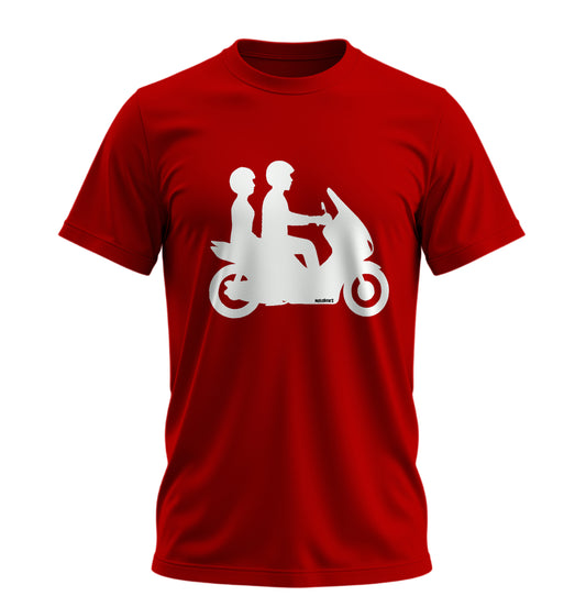Double Riders- 10 Farklı Renk - Unisex Rahat Kalıp Baskılı Tişört - Moto Garage Collection