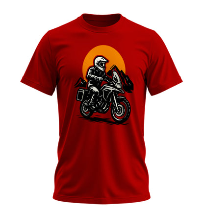 Adventure Motorcycle - 10 Farklı Renk - Unisex Rahat Kalıp Baskılı Tişört - Moto Garage Collection