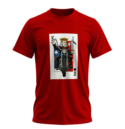 King of Spades - Maça Papazı - Unisex Rahat Kalıp Baskılı Tişört - Moto Garage Collection