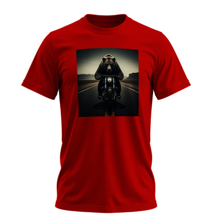 Road on BearZ - 10 Farklı Renk - Unisex Rahat Kalıp Baskılı Tişört - BearZ Collection