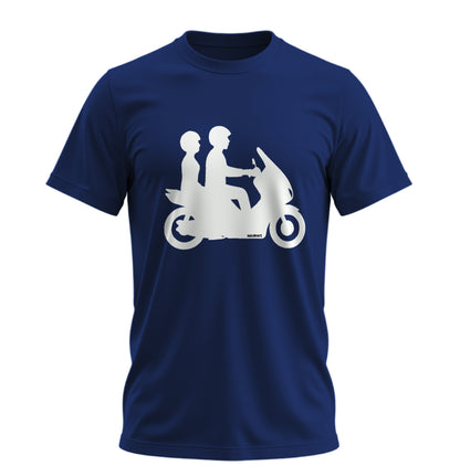 Double Riders- 10 Farklı Renk - Unisex Rahat Kalıp Baskılı Tişört - Moto Garage Collection