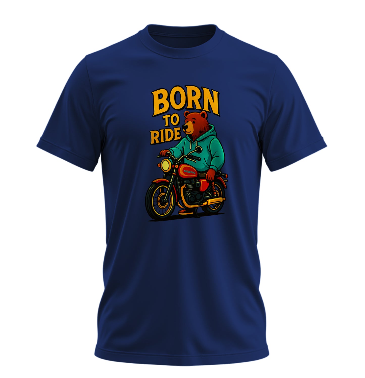 Born to Ride BearZ - 10 Farklı Renk - Unisex Rahat Kalıp Baskılı Tişört - BearZ Collection