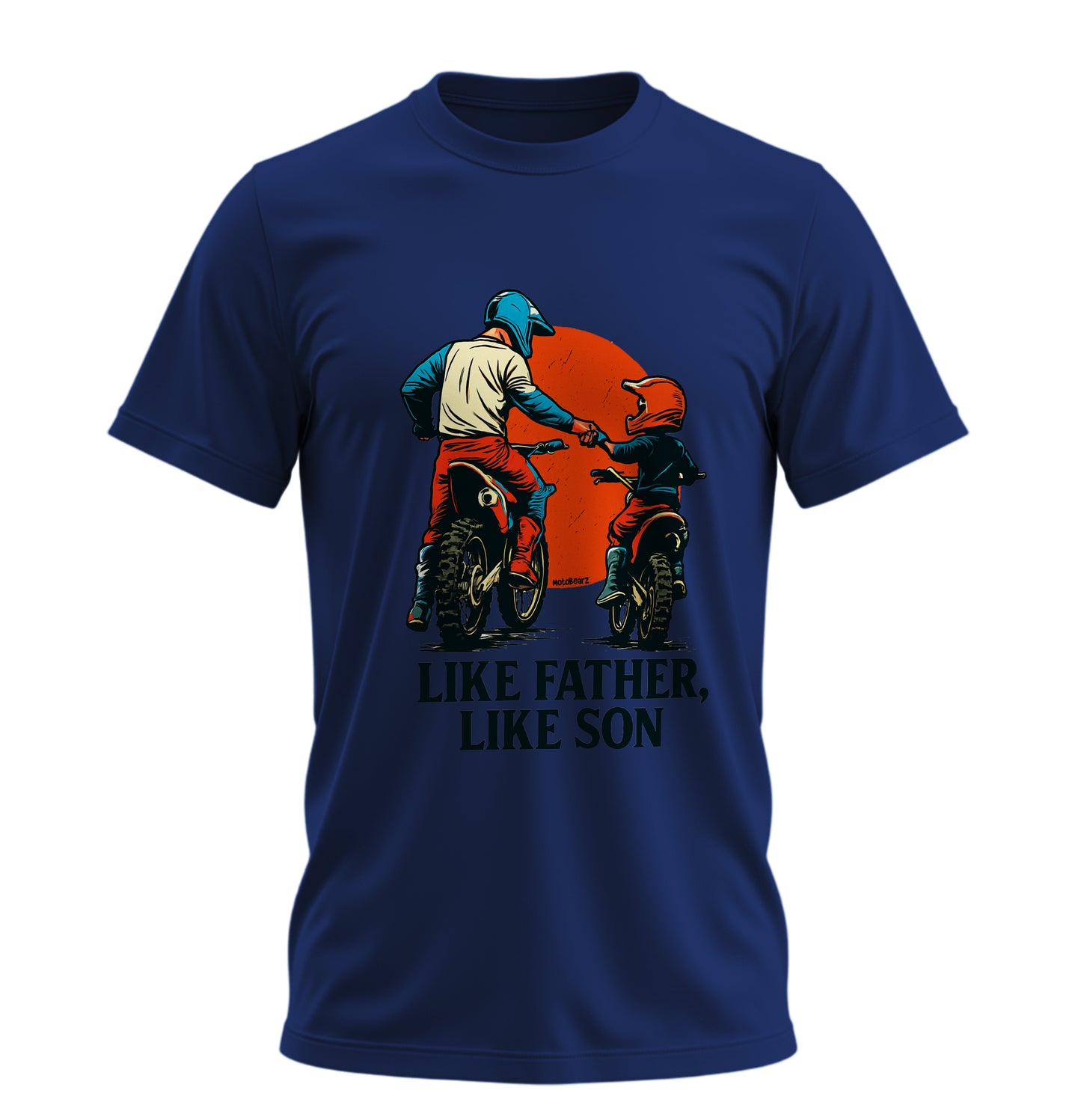 Like Father, Like Son - Baba Oğul - Unisex Rahat Kalıp Baskılı Tişört - Moto Garage Collection