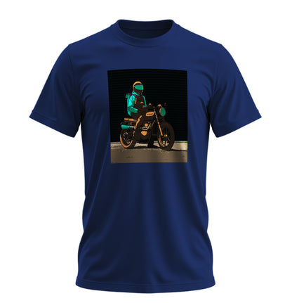 Green Neon Rider - 10 Farklı Renk - Unisex Rahat Kalıp Baskılı Tişört - Moto Garage Collection