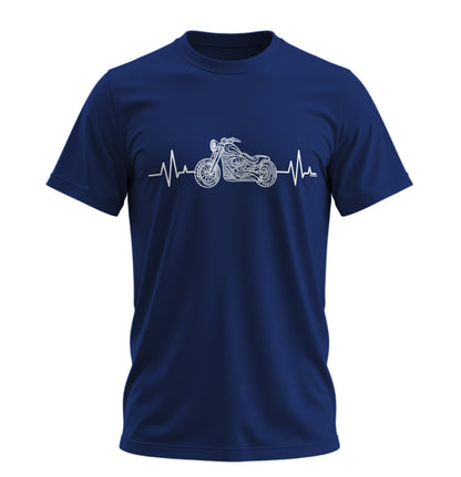 Heart Beat Kalp Atışı Biker - 10 Farklı Renk - Unisex Rahat Kalıp Baskılı Tişört - Moto Garage Collection