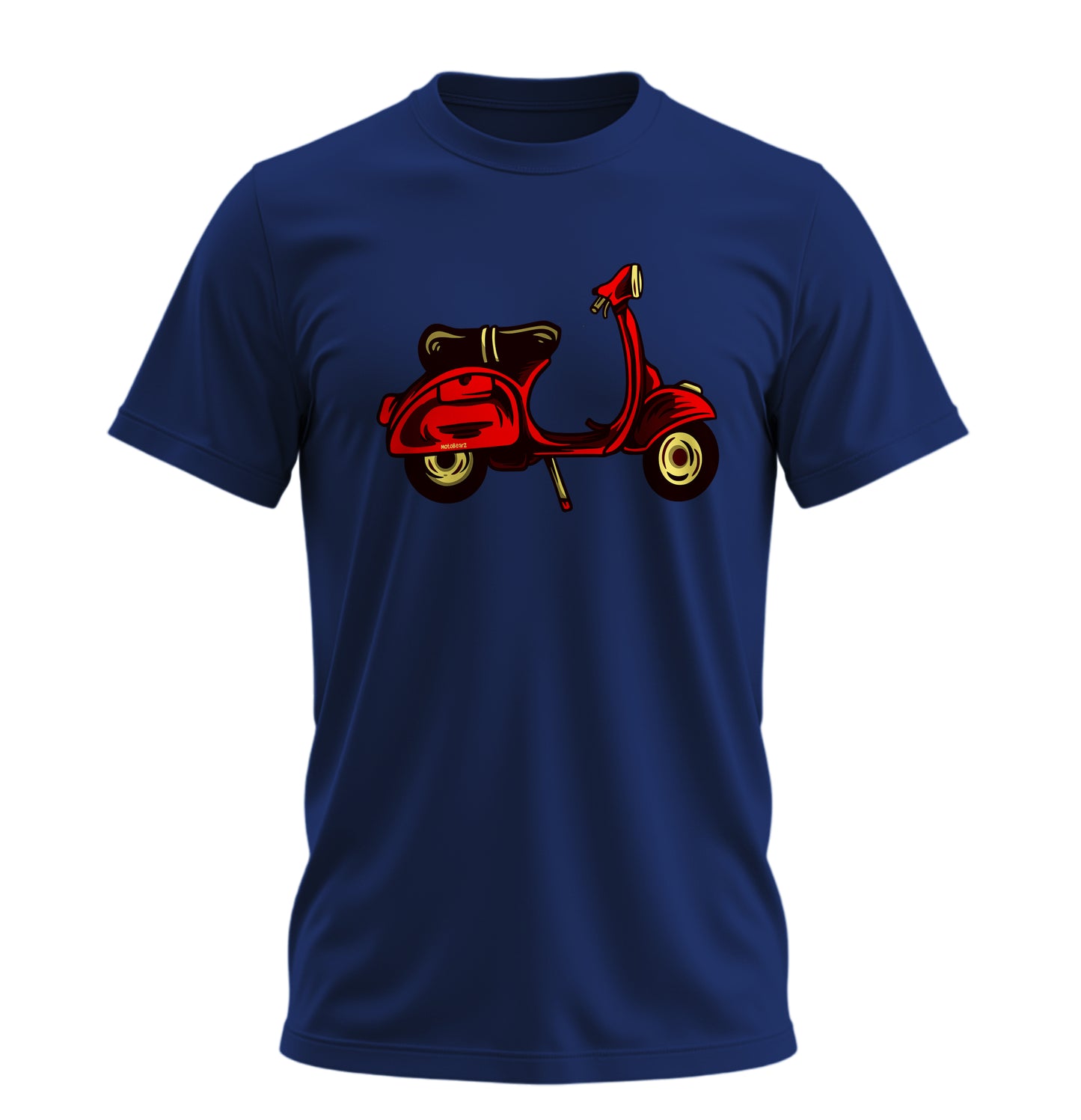 Red Scooter Nostalgia - 10 Farklı Renk - Unisex Rahat Kalıp Baskılı Tişört - Moto Garage Collection