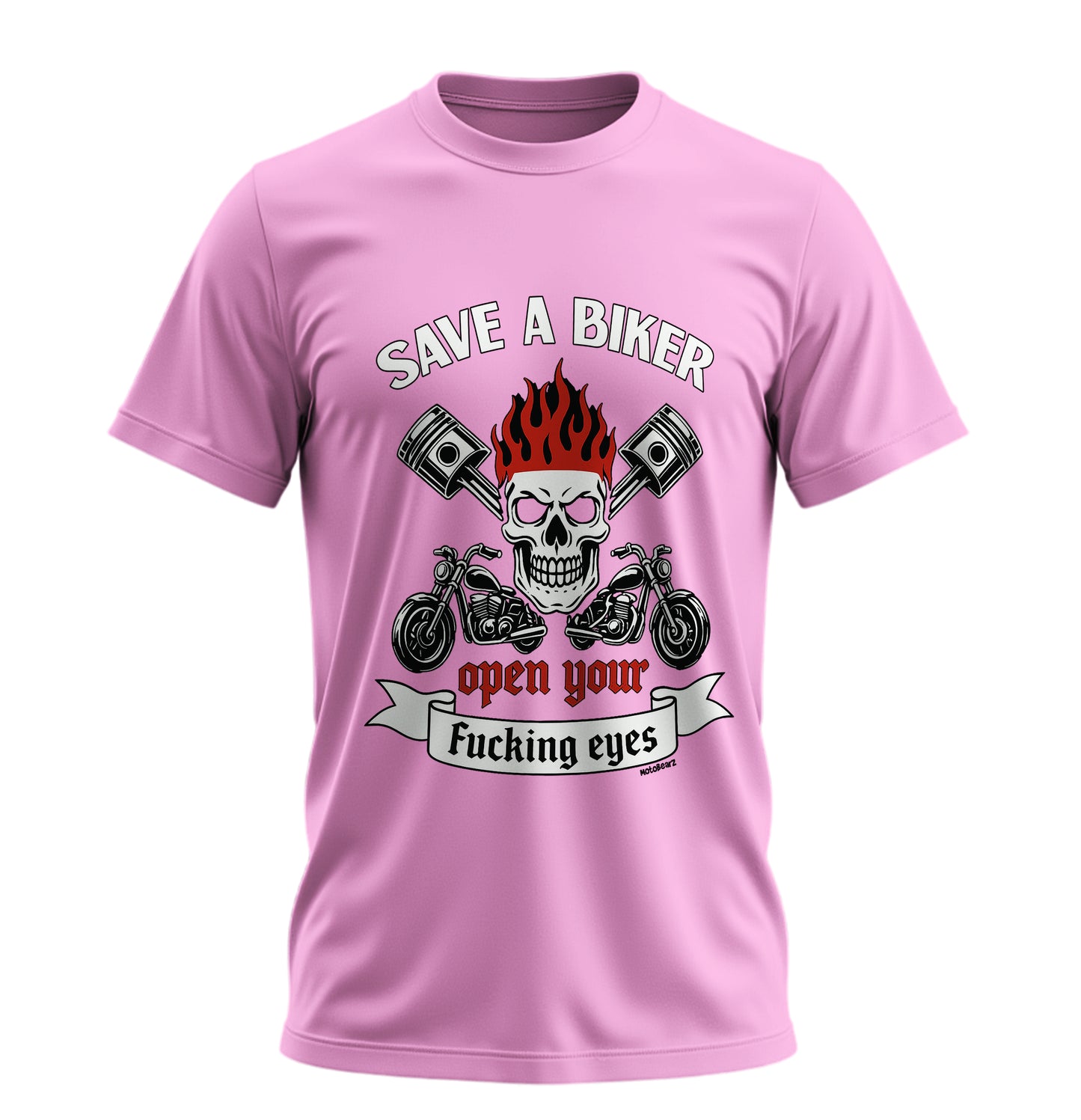 Save a Biker - Unisex Rahat Kalıp Baskılı Tişört - Moto Garage Collection