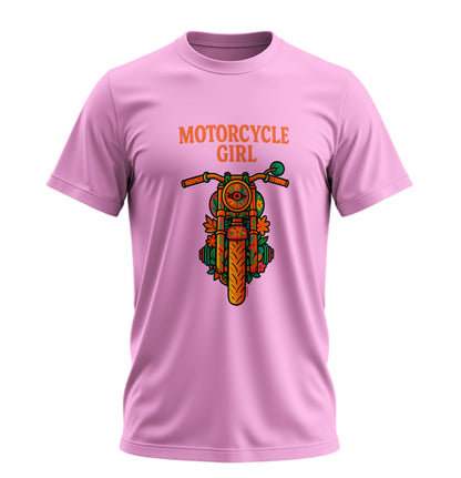 The Motorcycle Girl  - 10 Farklı Renk - Unisex Rahat Kalıp Baskılı Tişört - Moto Garage Collection