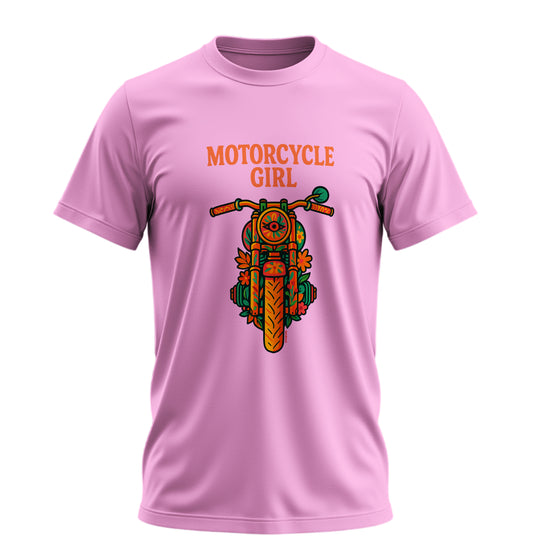 The Motorcycle Girl  - 10 Farklı Renk - Unisex Rahat Kalıp Baskılı Tişört - Moto Garage Collection