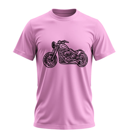 Chopper Line - 10 Farklı Renk - Unisex Rahat Kalıp Baskılı Tişört - Moto Garage Collection