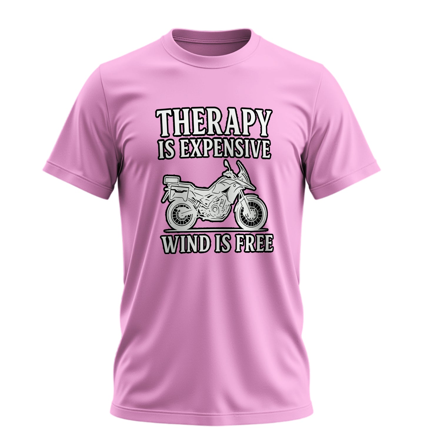 Therapy is Expensive, Wind is Free - Unisex Rahat Kalıp Baskılı Tişört - Moto Garage Collection