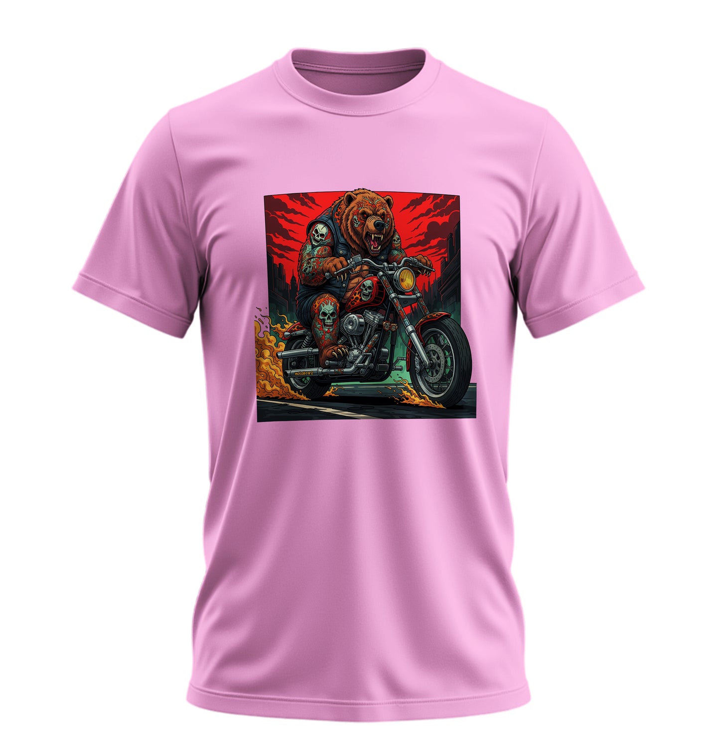 Fire on BearZ - 10 Farklı Renk - Unisex Rahat Kalıp Baskılı Tişört - BearZ Collection