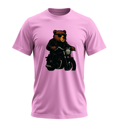 Bear N Ride - 10 Farklı Renk - Unisex Rahat Kalıp Baskılı Tişört - BearZ Collection
