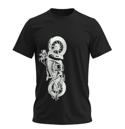 The Classic Midnight Bison - 10 Farklı Renk - Unisex Rahat Kalıp Baskılı Tişört - Moto Garage Collection