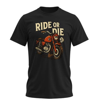 Ride or Die - 10 Farklı Renk - Unisex Rahat Kalıp Baskılı Tişört - Moto Garage Collection