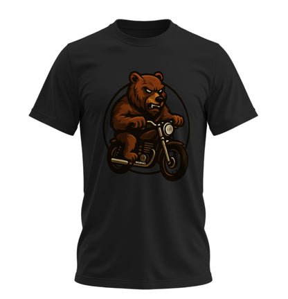 Wild Bear Ride - 10 Farklı Renk - Unisex Rahat Kalıp Baskılı Tişört - BearZ Collection
