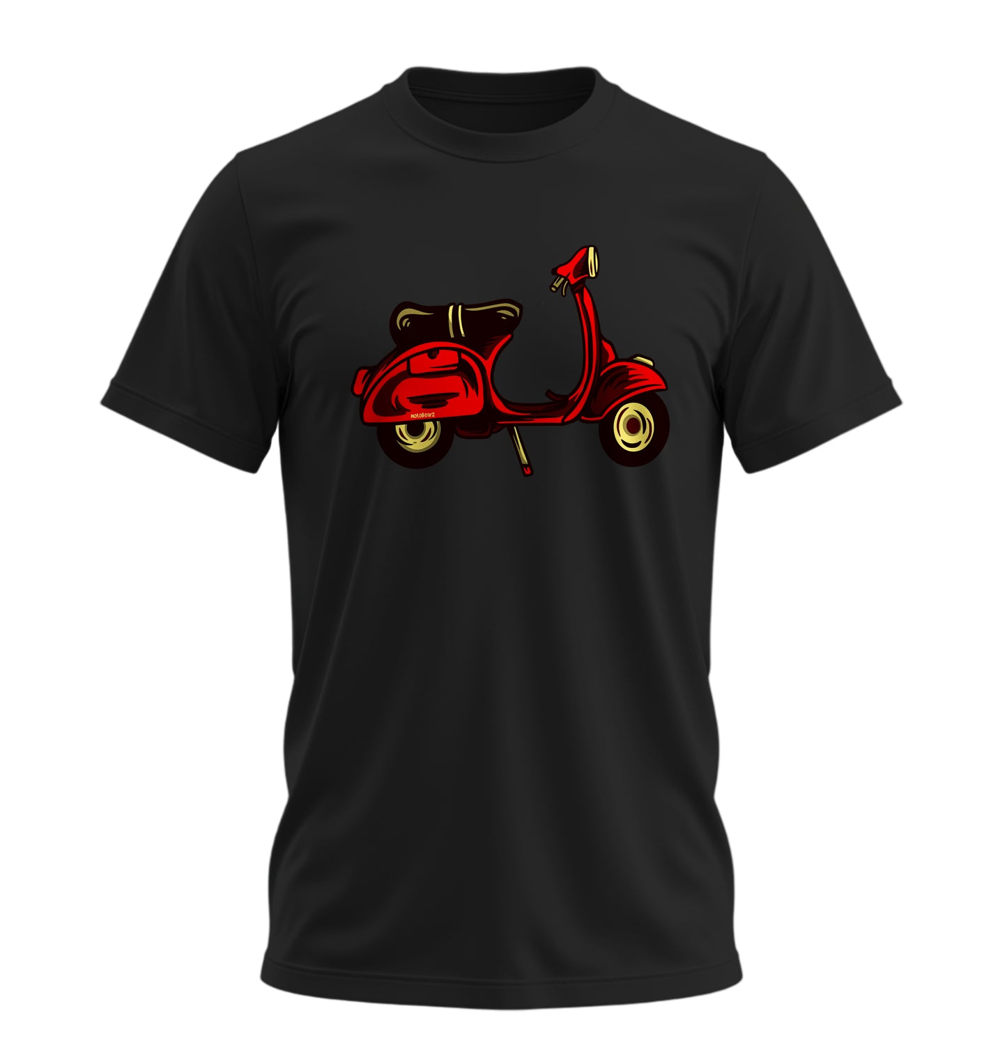 Red Scooter Nostalgia - 10 Farklı Renk - Unisex Rahat Kalıp Baskılı Tişört - Moto Garage Collection