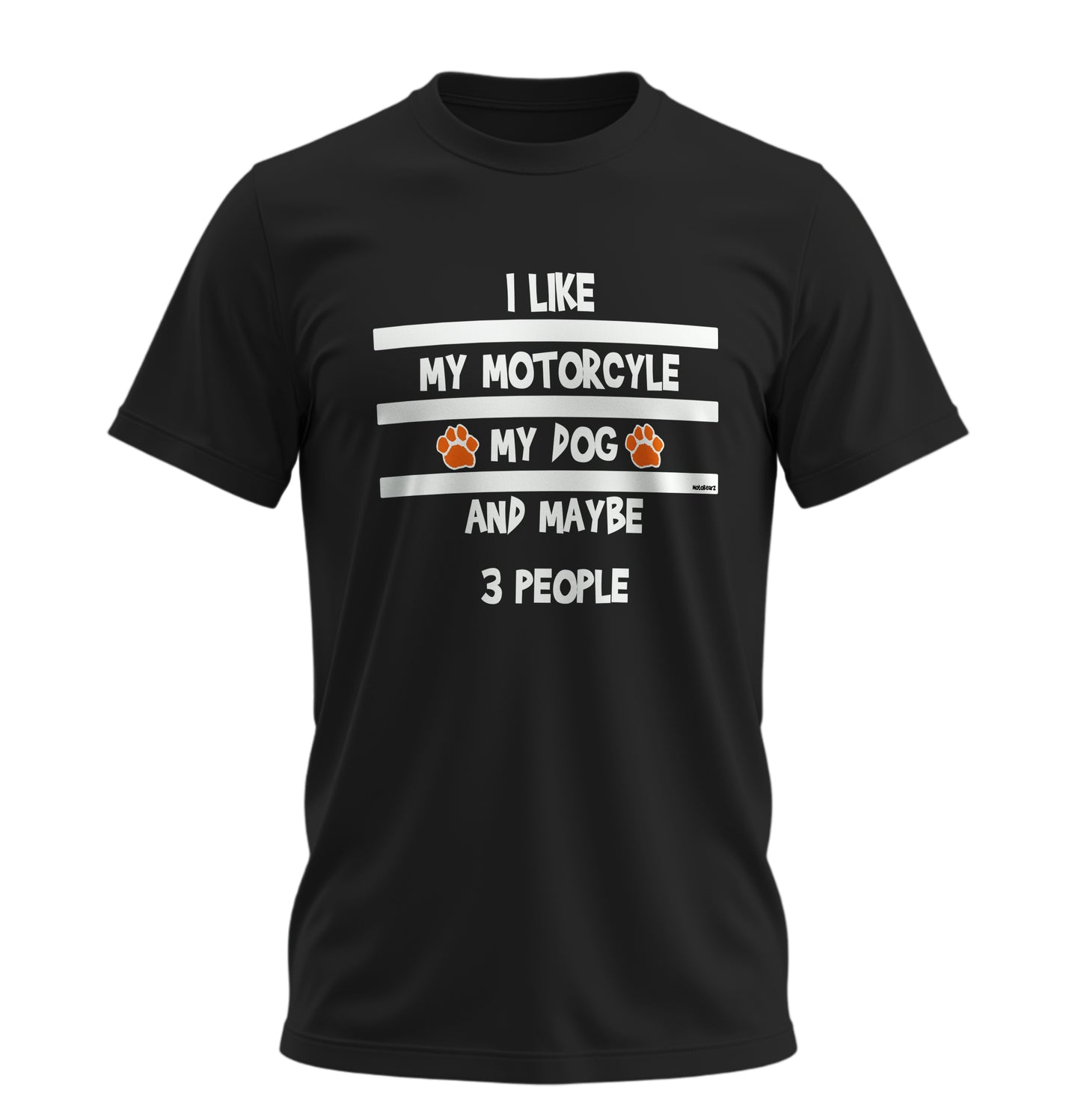 Motosiklet,Köpeğim ve 3 Kişi - 10 Farklı Renk - Unisex Rahat Kalıp Baskılı Tişört - Moto Garage Collection