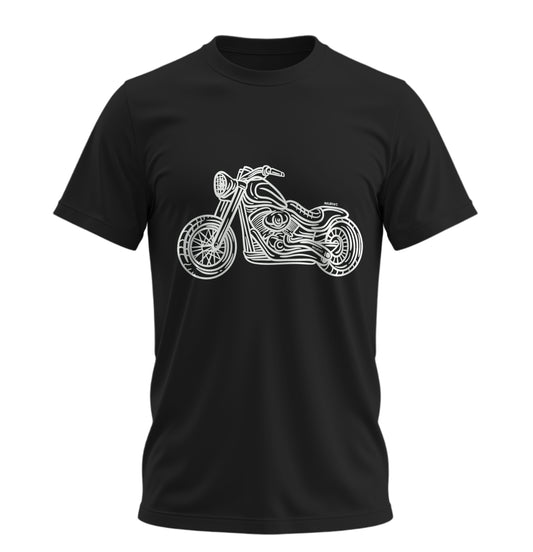 Chopper Line - 10 Farklı Renk - Unisex Rahat Kalıp Baskılı Tişört - Moto Garage Collection