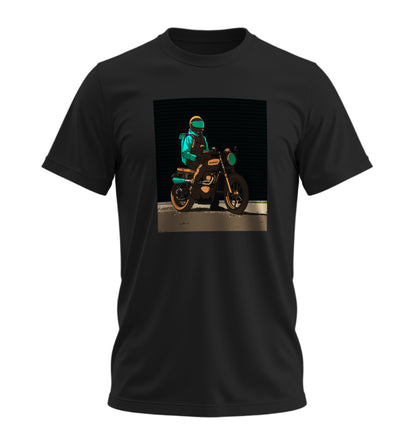 Green Neon Rider - 10 Farklı Renk - Unisex Rahat Kalıp Baskılı Tişört - Moto Garage Collection