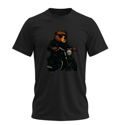 Bear N Ride - 10 Farklı Renk - Unisex Rahat Kalıp Baskılı Tişört - BearZ Collection
