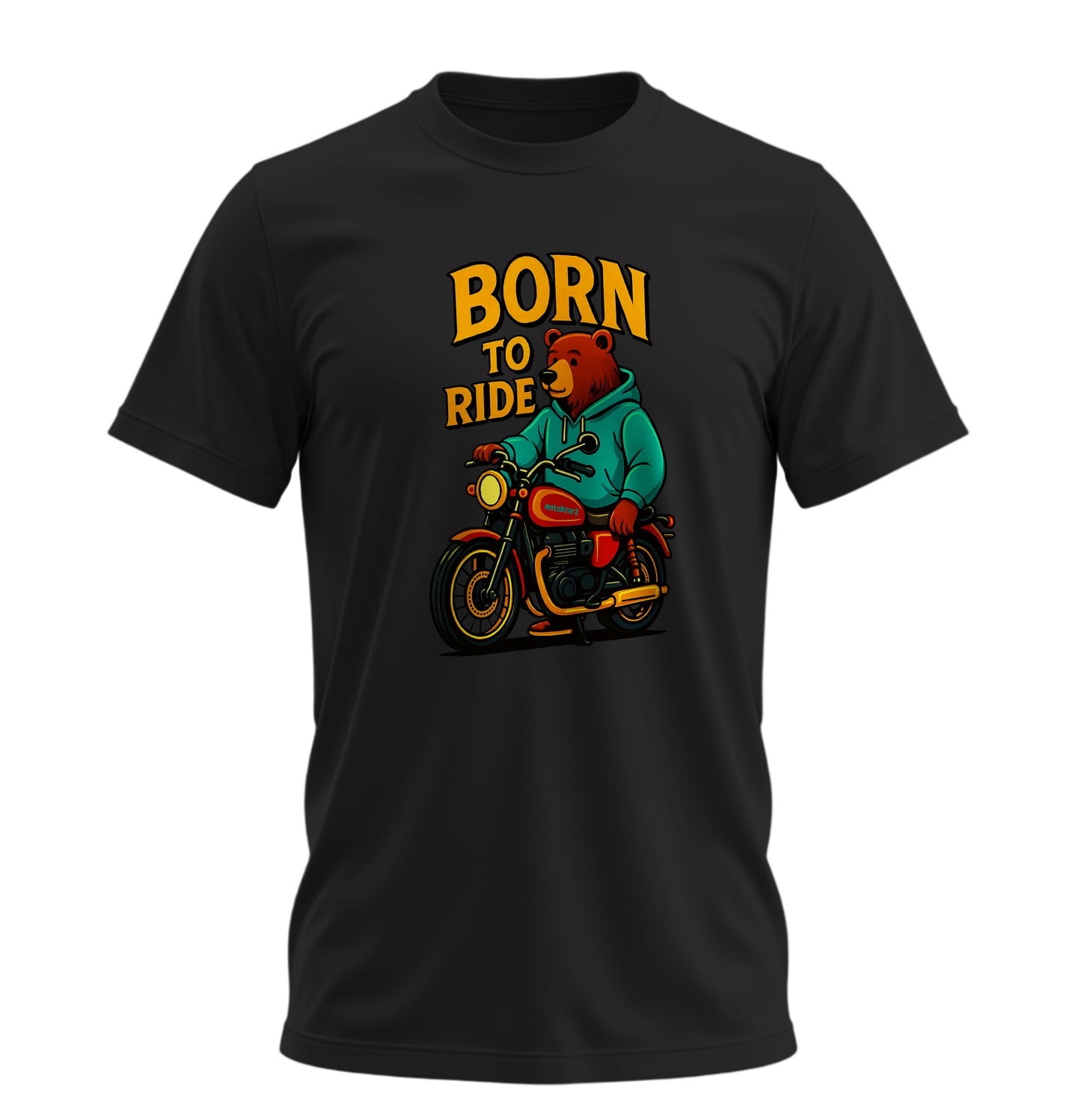 Born to Ride BearZ - 10 Farklı Renk - Unisex Rahat Kalıp Baskılı Tişört - BearZ Collection
