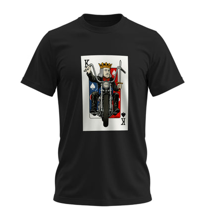 King of Spades - Maça Papazı - Unisex Rahat Kalıp Baskılı Tişört - Moto Garage Collection