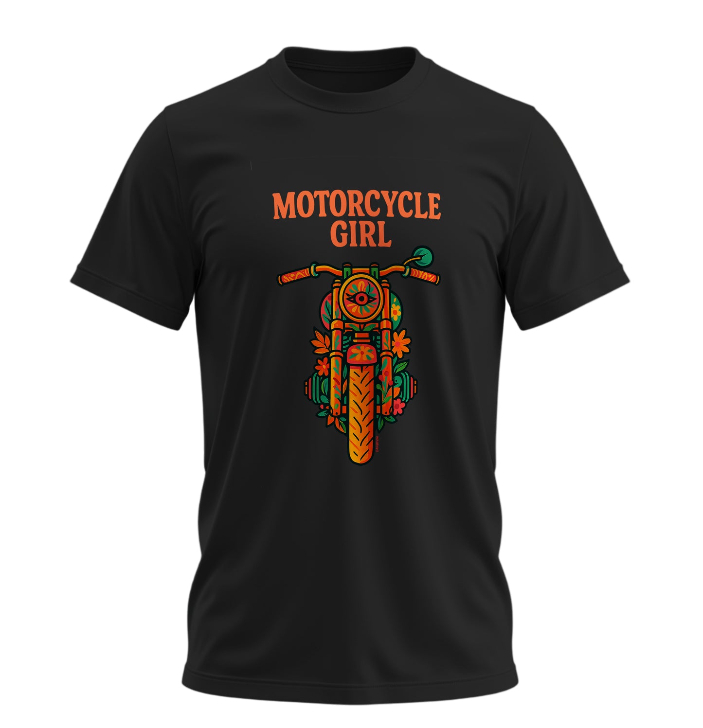 The Motorcycle Girl  - 10 Farklı Renk - Unisex Rahat Kalıp Baskılı Tişört - Moto Garage Collection