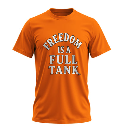 Freedom is Full Tank - 10 Farklı Renk - Unisex Rahat Kalıp Baskılı Tişört - Moto Garage Collection