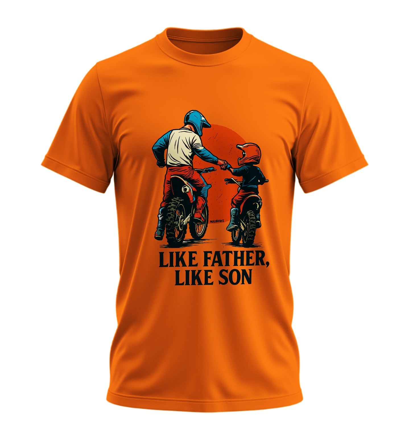 Like Father, Like Son - Baba Oğul - Unisex Rahat Kalıp Baskılı Tişört - Moto Garage Collection