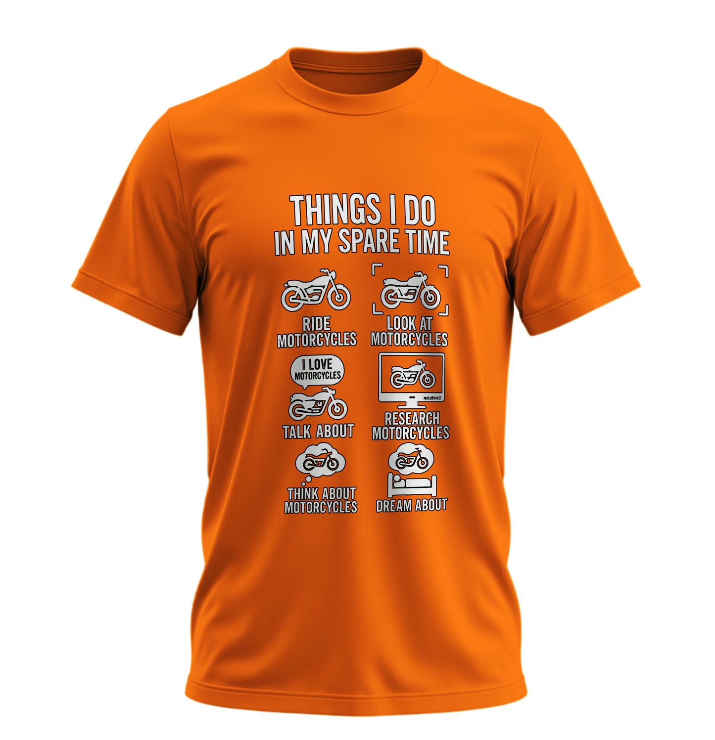 Boş Zamanlarımda Yaptıklarım Motosiklet - Unisex Rahat Kalıp Baskılı Tişört - Moto Garage Collection