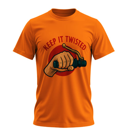 Keep It Twisted - Unisex Rahat Kalıp Baskılı Tişört - Moto Garage Collection