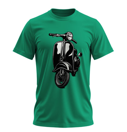 The Nostalgic Scooter - 10 Farklı Renk - Unisex Rahat Kalıp Baskılı Tişört - Moto Garage Collection