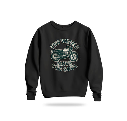 Two Wheels Move The Soul - İki Teker Ruhu Taşır Sweatshirt Baskılı Bisiklet Yaka – Unisex Sweat Collection