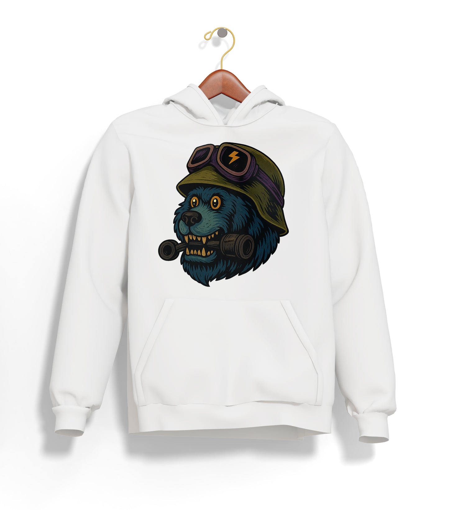 Crazy BearZ Hoodie – Şardonlu Kalın Unisex Motosiklet Kapüşonlu Sweatshirt - Hoodie Collection