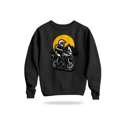 Adventure Biker Sweatshirt Baskılı Bisiklet Yaka – Unisex Sweat Collection