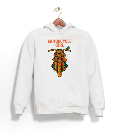 The Motorcycle Girl Hoodie – Şardonlu Kalın Unisex Motosiklet Kapüşonlu Sweatshirt - Hoodie Collection