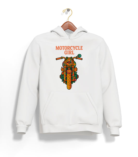 The Motorcycle Girl Hoodie – Şardonlu Kalın Unisex Motosiklet Kapüşonlu Sweatshirt - Hoodie Collection