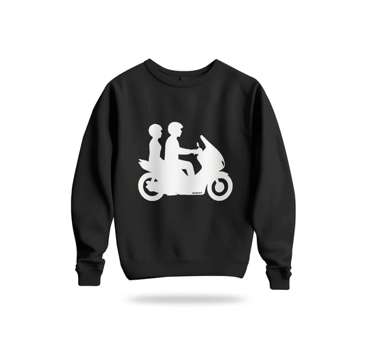 Double Riders Sweatshirt Baskılı Bisiklet Yaka – Unisex Sweat Collection