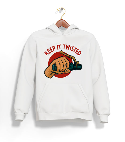 Keep It Twisted Hoodie – Şardonlu Kalın Unisex Motosiklet Kapüşonlu Sweatshirt - Hoodie Collection