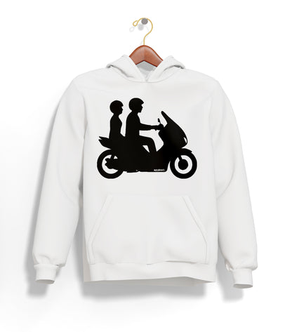 Double Riders Hoodie – Şardonlu Kalın Unisex Motosiklet Kapüşonlu Sweatshirt - Hoodie Collection