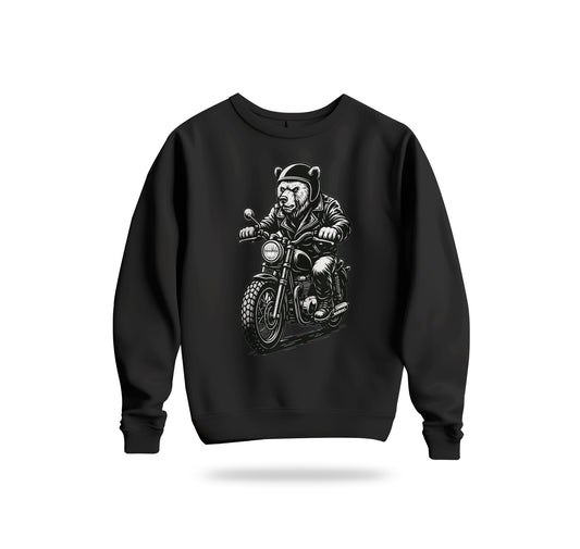 Black N White BearZ Sweatshirt Baskılı Bisiklet Yaka – Unisex Sweat Collection