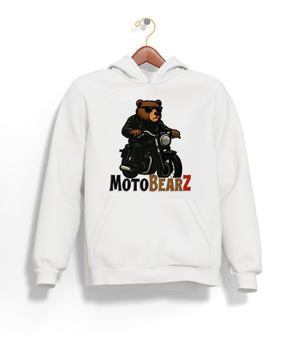 Bear Rides Bike Hoodie – Şardonlu Kalın Unisex Motosiklet Kapüşonlu Sweatshirt - Hoodie Collection